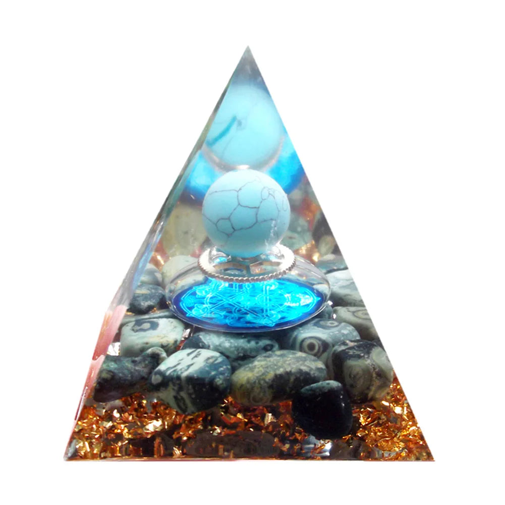 Orgonit Pyramide – Amethyst & Peridot Kristalle, Energie-Generator für Meditation, Reiki, Chakra-Heilung & Schutz