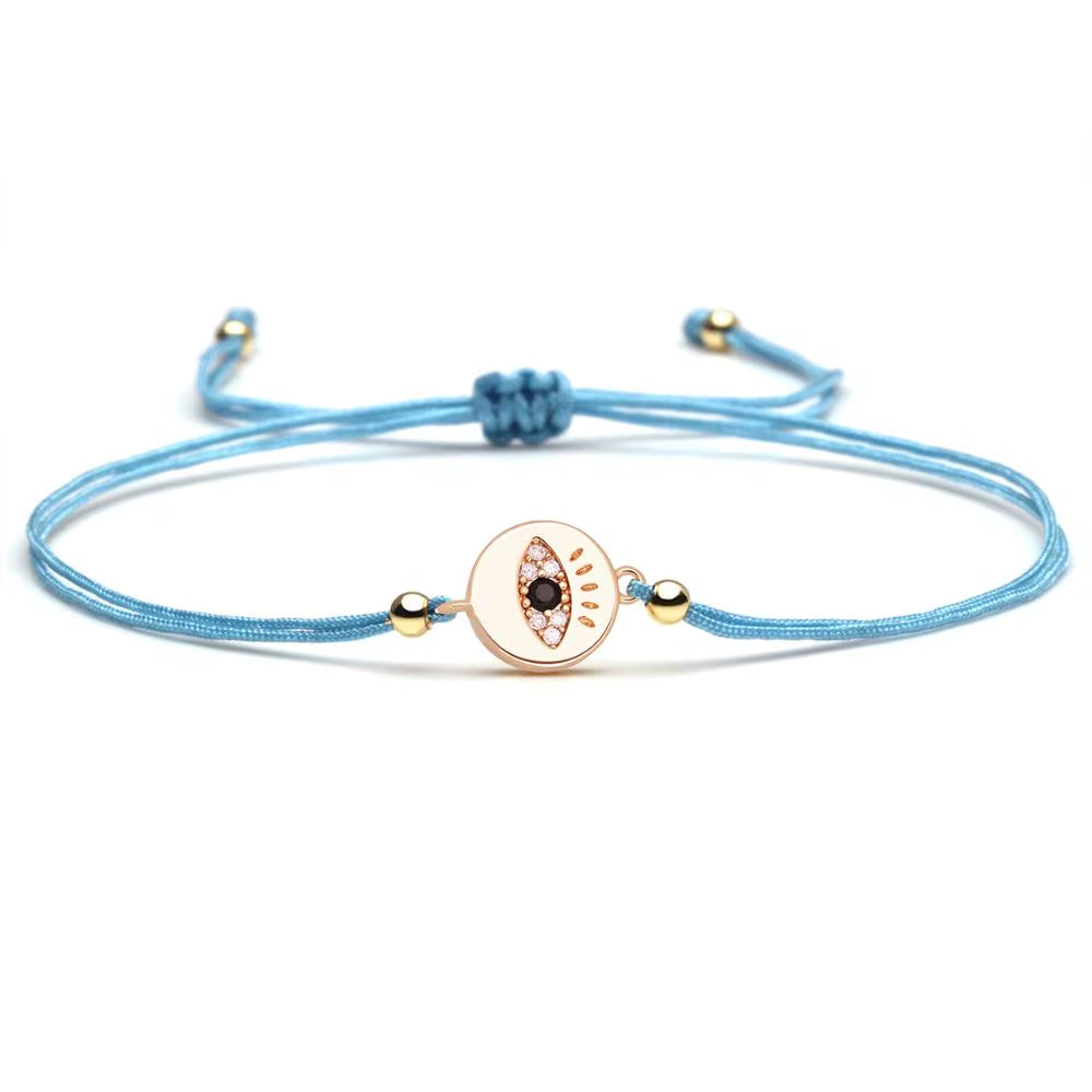 Evil Eye Armband aus Kupfer & Zirkonia – Verstellbares Band, Unisex Schutzarmband