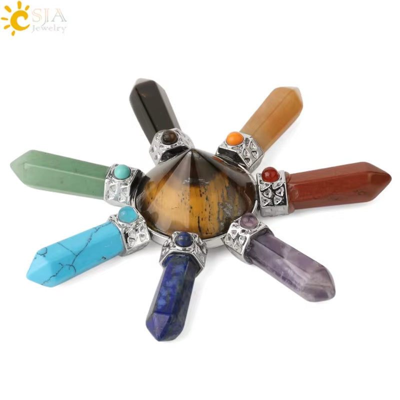 Energie-Pyramide aus Natursteinen – Orgonit Chakra Generator mit Kristallen, 4-Spiralen Pendel, Reiki Heilung & Meditation