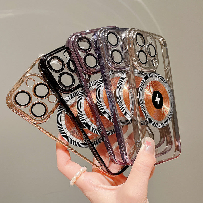Magnetische Handyhülle mit elektroplattiertem Kupferring – Schützendes, elegantes Design