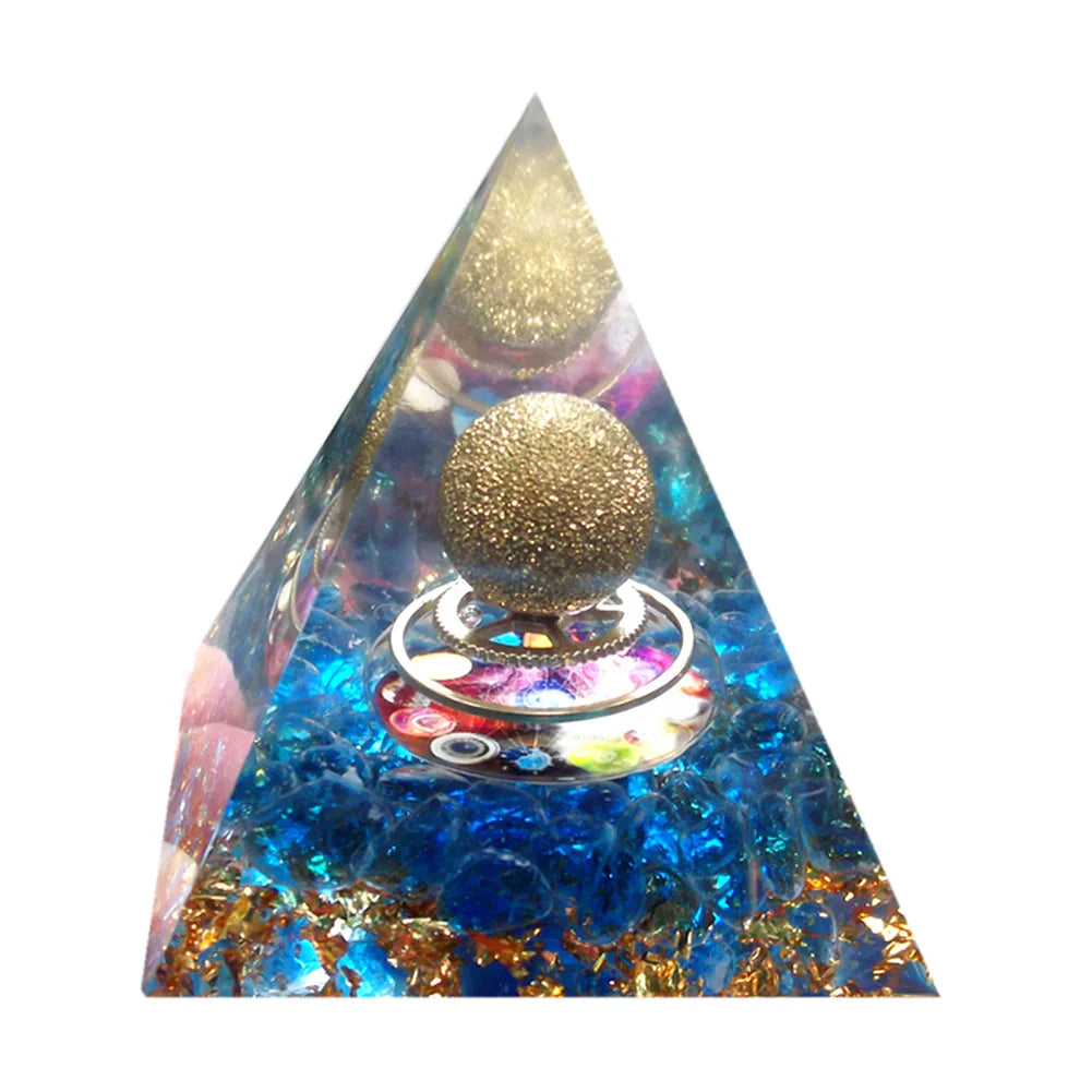 Orgonit Pyramide – Amethyst & Peridot Kristalle, Energie-Generator für Meditation, Reiki, Chakra-Heilung & Schutz