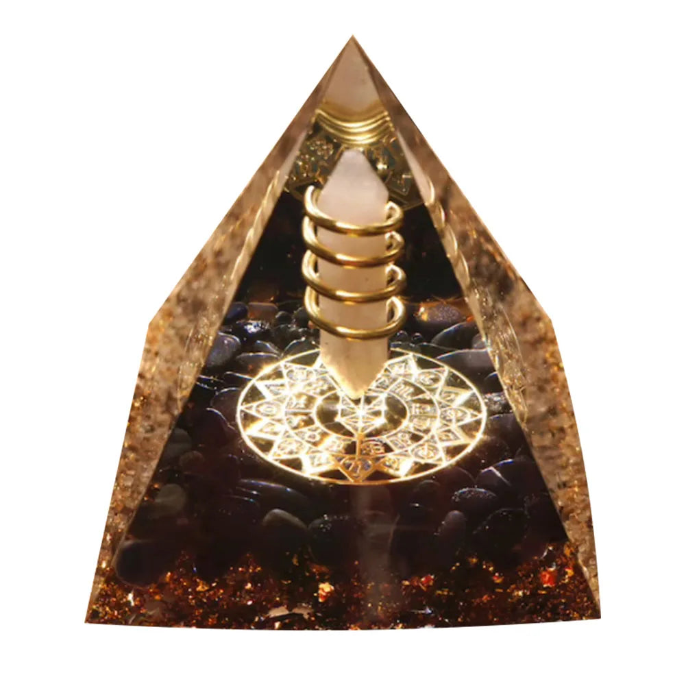 Orgonit Pyramide – Amethyst & Peridot Kristalle, Energie-Generator für Meditation, Reiki, Chakra-Heilung & Schutz