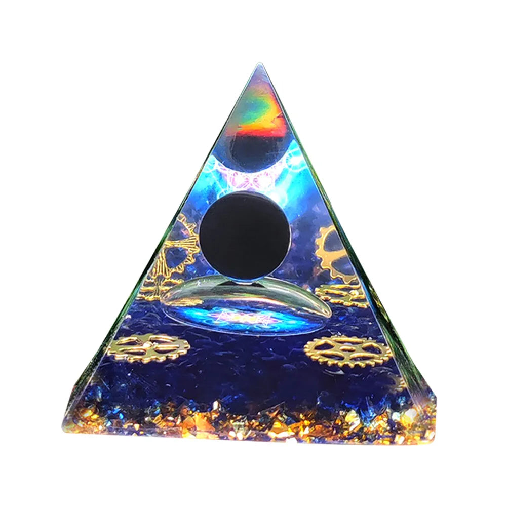 Orgonit Pyramide – Amethyst & Peridot Kristalle, Energie-Generator für Meditation, Reiki, Chakra-Heilung & Schutz