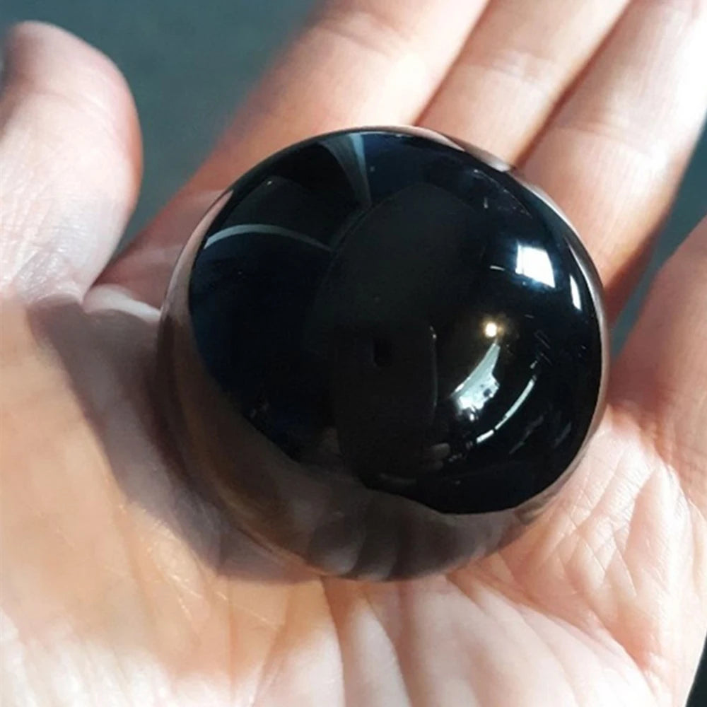 Schwarze Obsidian-Kugel 20–60 mm – Naturstein-Kristallkugel aus Quarz für Reiki, Heilung & Deko (ohne Sockel)