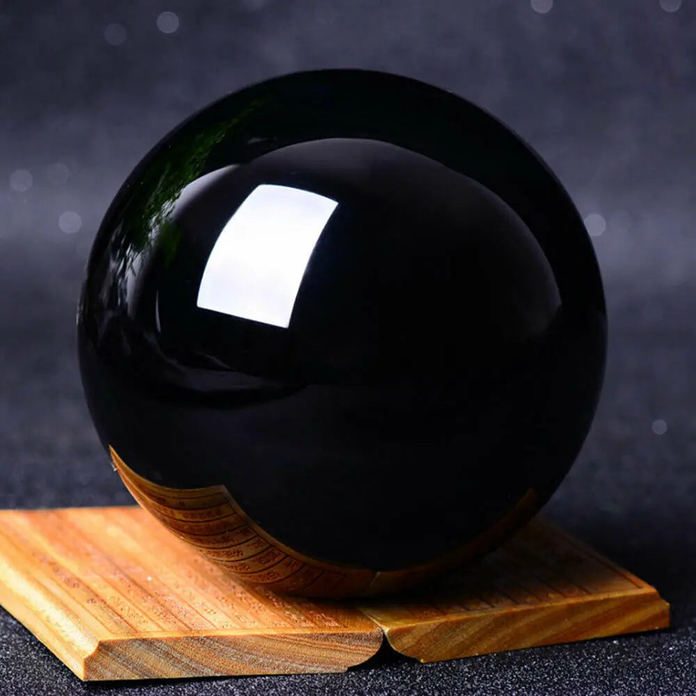 Schwarze Obsidian-Kugel 20–60 mm – Naturstein-Kristallkugel aus Quarz für Reiki, Heilung & Deko (ohne Sockel)