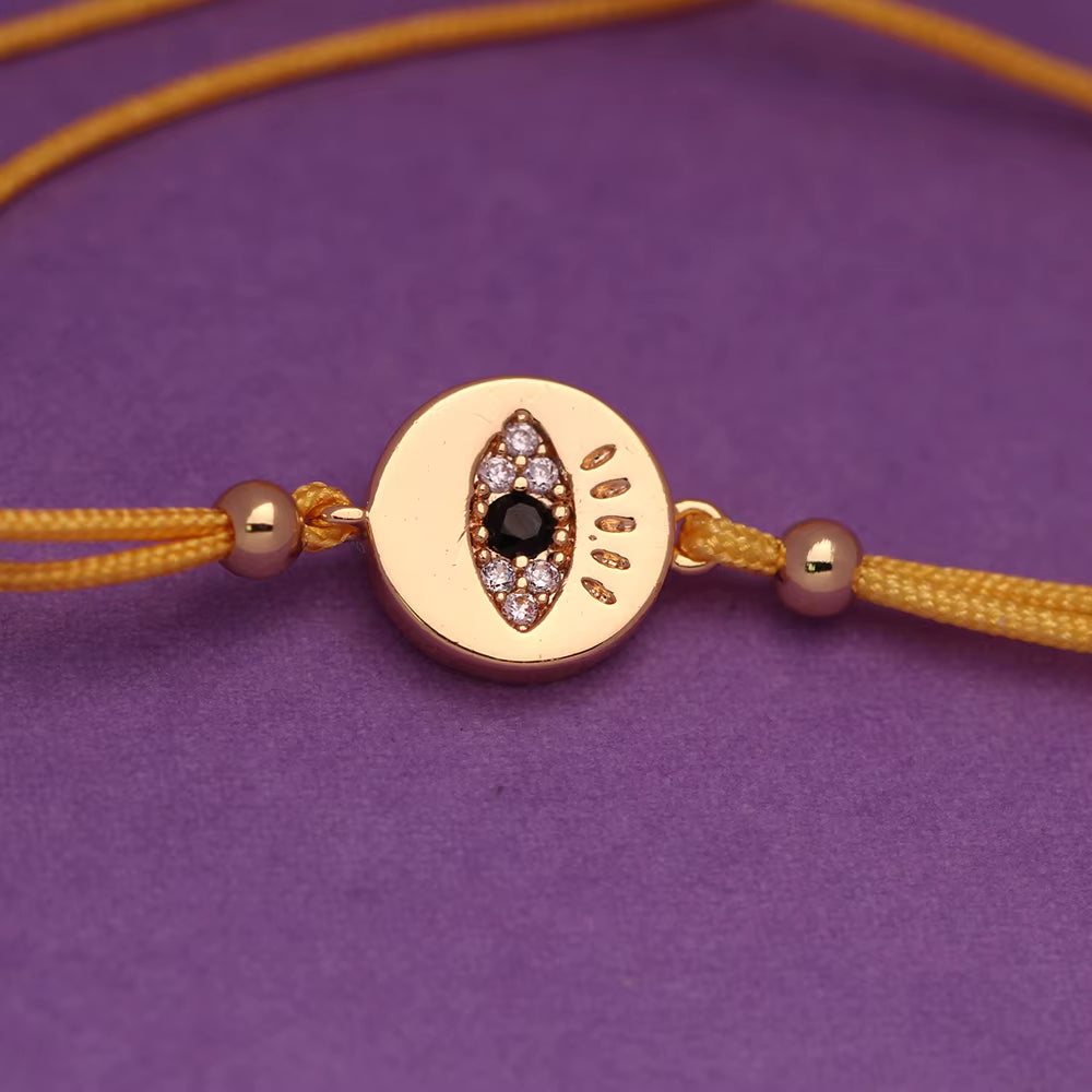 Evil Eye Armband aus Kupfer & Zirkonia – Verstellbares Band, Unisex Schutzarmband