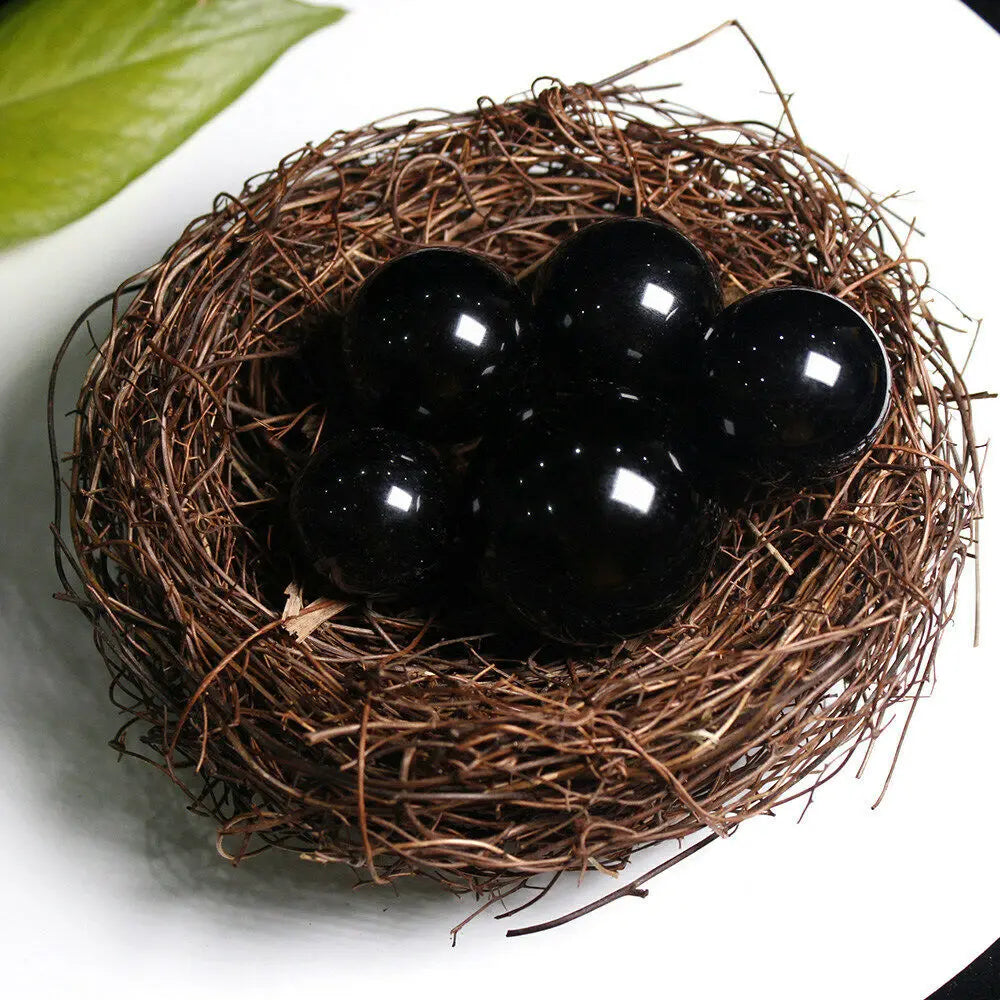 Schwarze Obsidian-Kugel 20–60 mm – Naturstein-Kristallkugel aus Quarz für Reiki, Heilung & Deko (ohne Sockel)