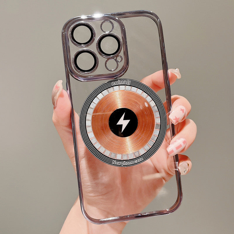 Magnetische Handyhülle mit elektroplattiertem Kupferring – Schützendes, elegantes Design