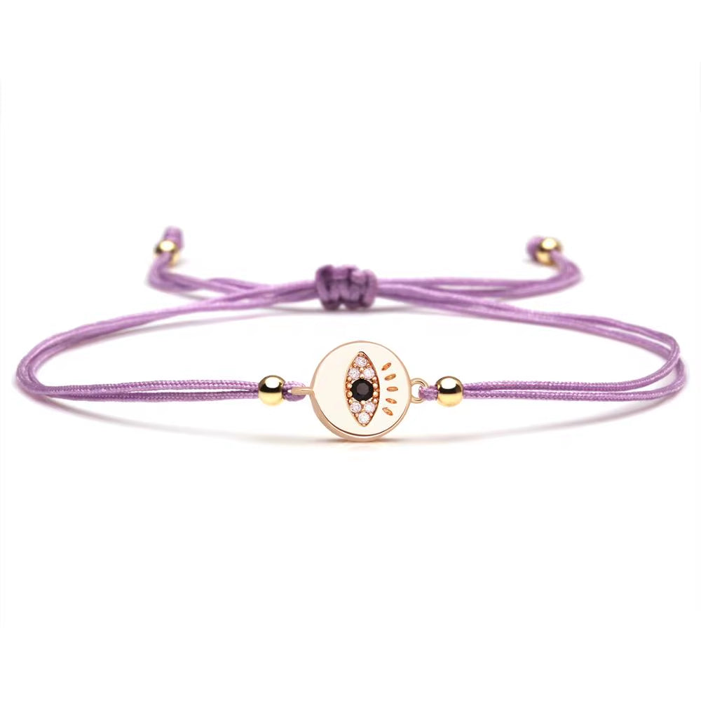 Evil Eye Armband aus Kupfer & Zirkonia – Verstellbares Band, Unisex Schutzarmband