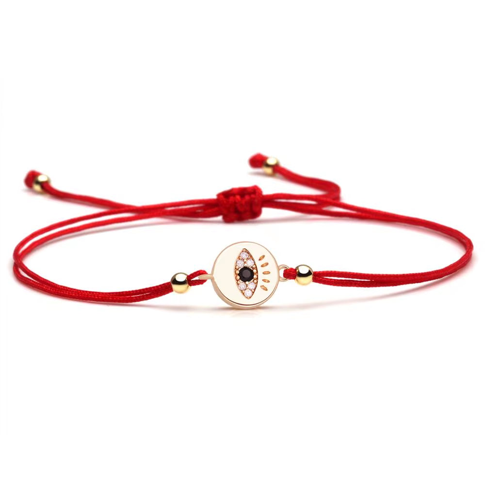 Evil Eye Armband aus Kupfer & Zirkonia – Verstellbares Band, Unisex Schutzarmband