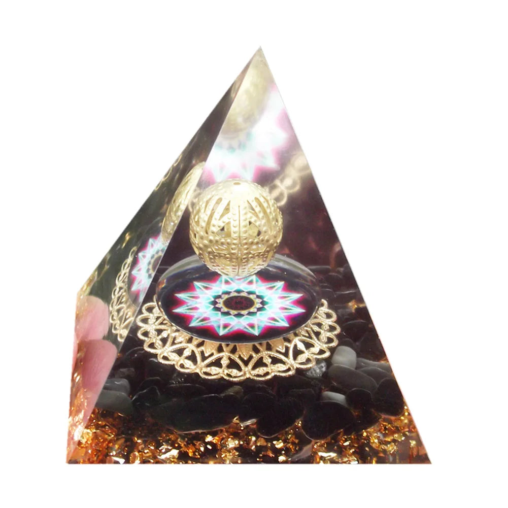 Orgonit Pyramide – Amethyst & Peridot Kristalle, Energie-Generator für Meditation, Reiki, Chakra-Heilung & Schutz