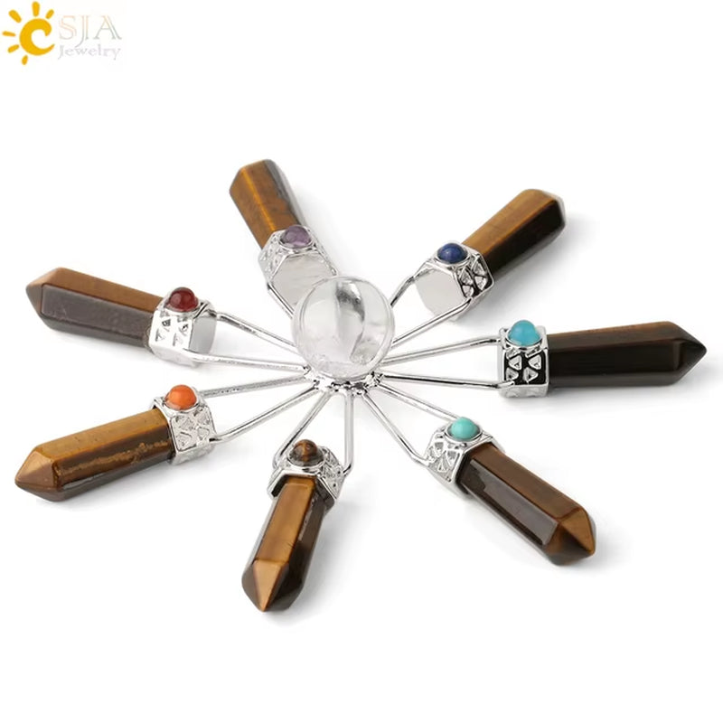 Energie-Pyramide aus Natursteinen – Orgonit Chakra Generator mit Kristallen, 4-Spiralen Pendel, Reiki Heilung & Meditation