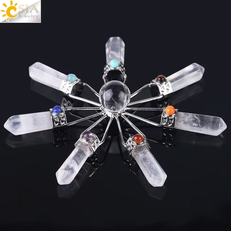 Energie-Pyramide aus Natursteinen – Orgonit Chakra Generator mit Kristallen, 4-Spiralen Pendel, Reiki Heilung & Meditation