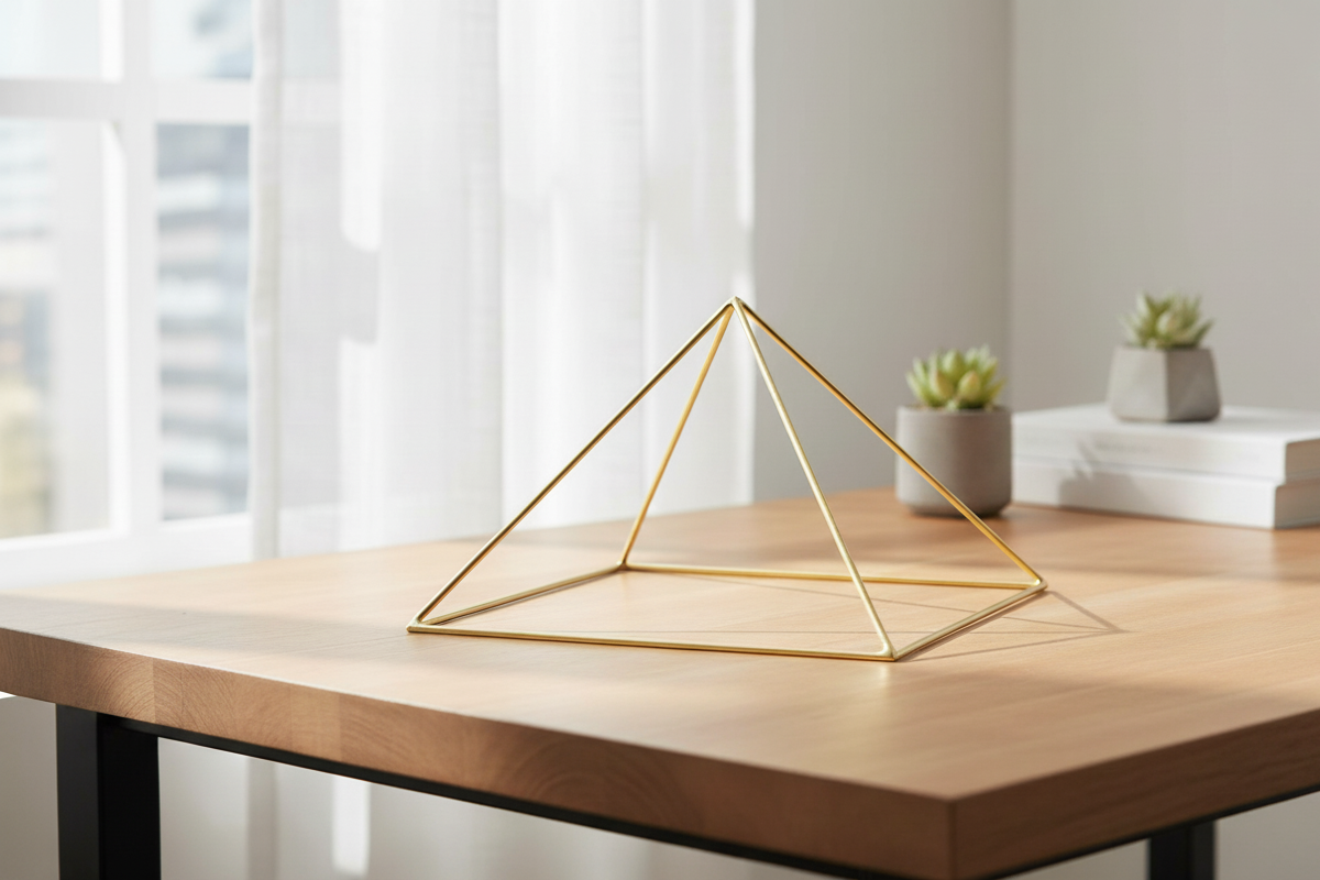 Kupfer Pyramide für Meditation & Energiearbeit – Handgefertigte Meditationspyramide zum Aufladen von Edelsteinen, Chakren & Heilenergie