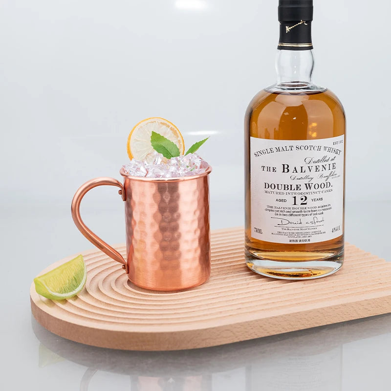 400ml Handgehämmerter Kupfer-Moscow-Mule-Becher | 100 % Reines Kupfer