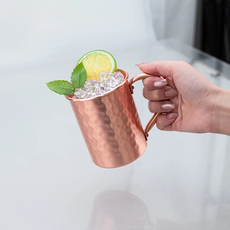 400ml Handgehämmerter Kupfer-Moscow-Mule-Becher | 100 % Reines Kupfer