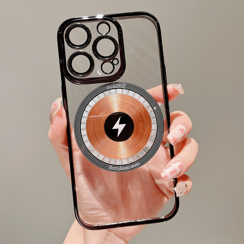 Magnetische Handyhülle mit elektroplattiertem Kupferring – Schützendes, elegantes Design