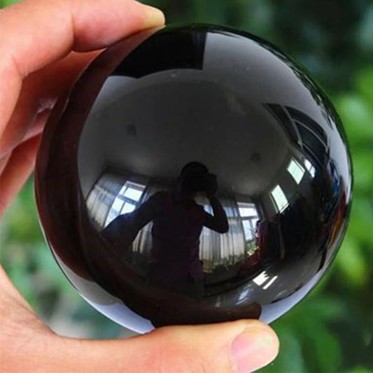 Schwarze Obsidian-Kugel 20–60 mm – Naturstein-Kristallkugel aus Quarz für Reiki, Heilung & Deko (ohne Sockel)