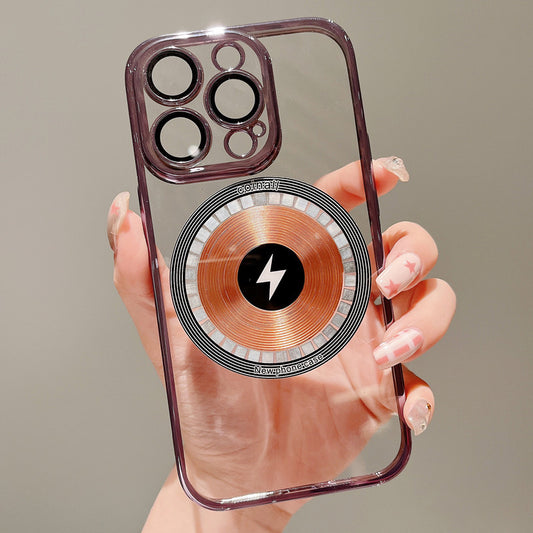 Magnetische Handyhülle mit elektroplattiertem Kupferring – Schützendes, elegantes Design