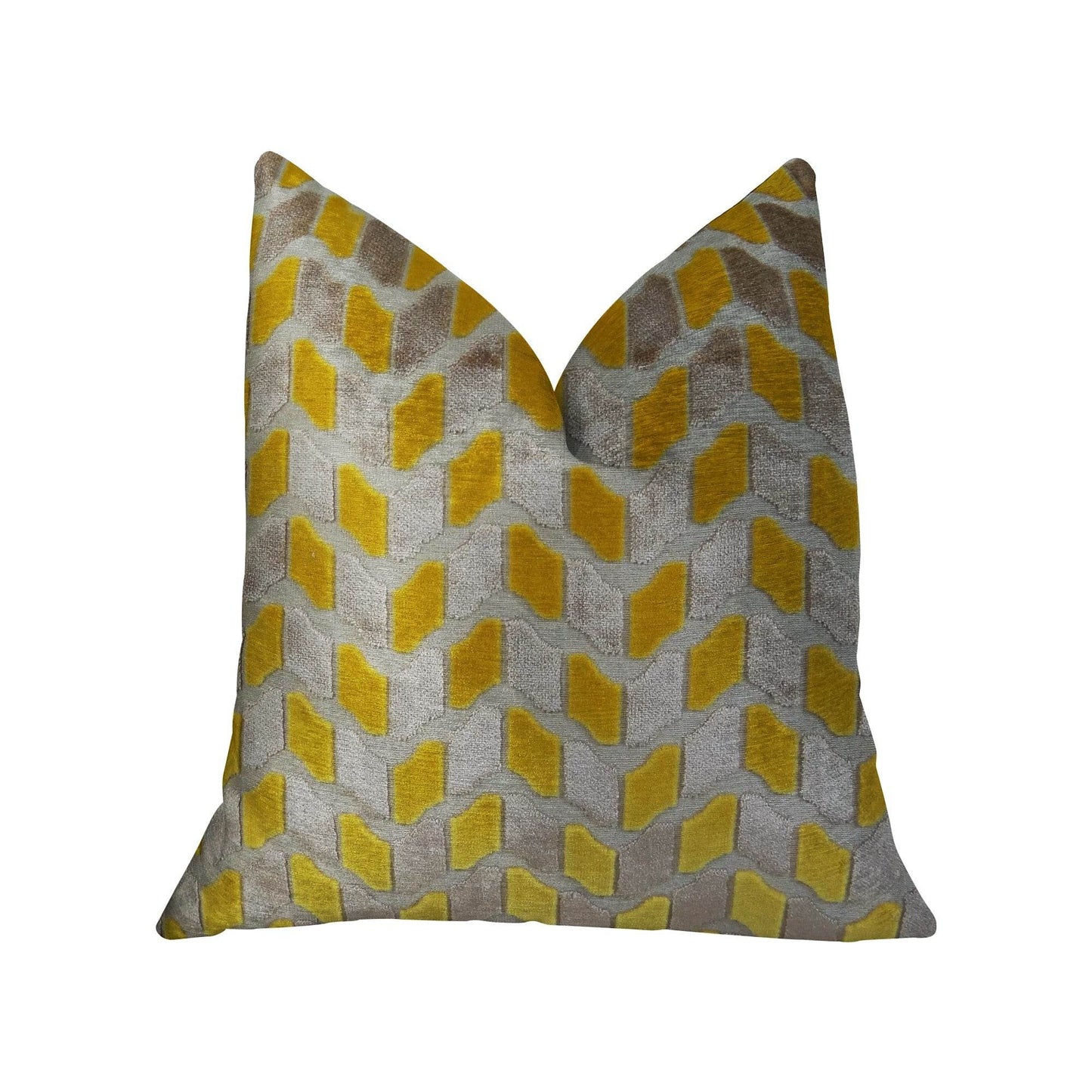 Luxus-Kissen, handgefertigt in den USA – Kupfer & Taupe Jacquard, Gold Snow Design, doppelseitig mit hypoallergener Füllung