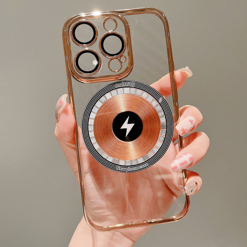 Magnetische Handyhülle mit elektroplattiertem Kupferring – Schützendes, elegantes Design