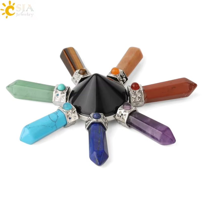 Energie-Pyramide aus Natursteinen – Orgonit Chakra Generator mit Kristallen, 4-Spiralen Pendel, Reiki Heilung & Meditation