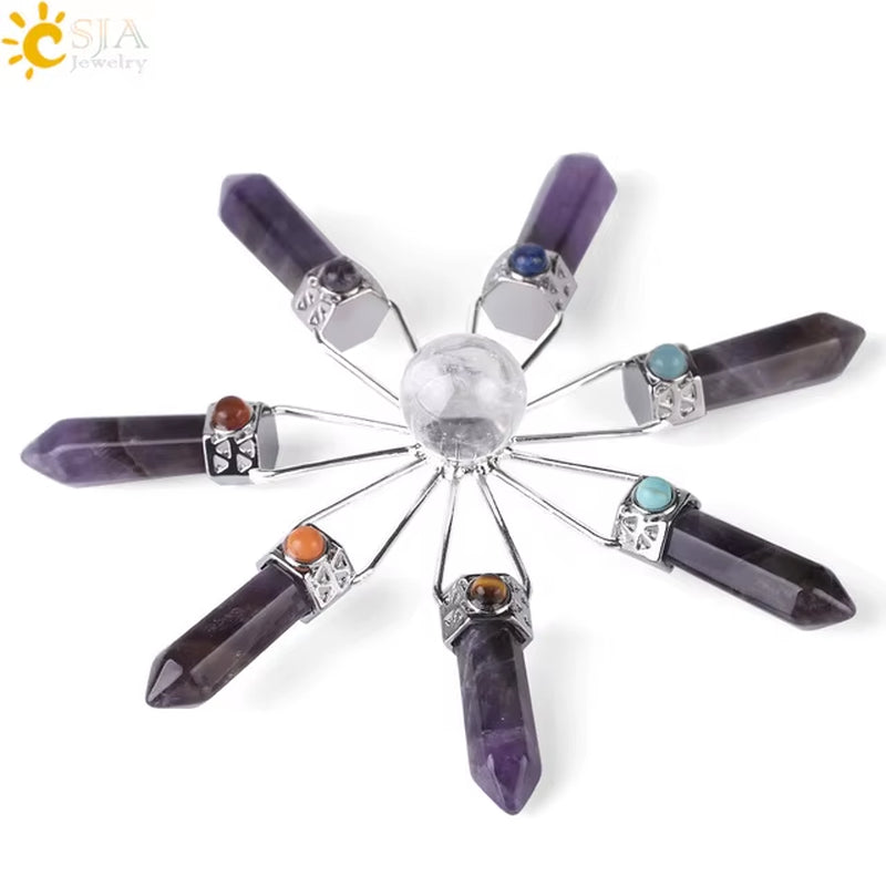 Energie-Pyramide aus Natursteinen – Orgonit Chakra Generator mit Kristallen, 4-Spiralen Pendel, Reiki Heilung & Meditation