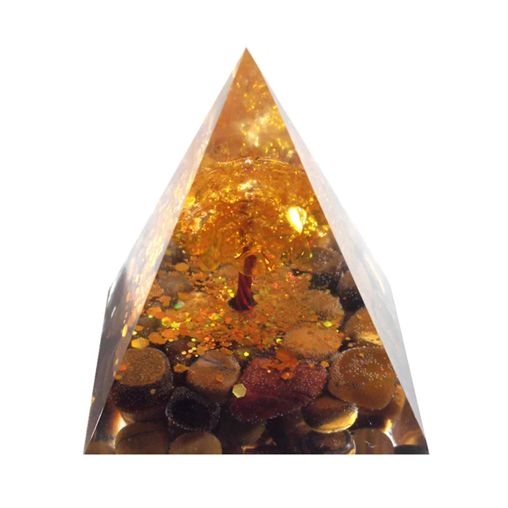Orgonit Pyramide – Amethyst & Peridot Kristalle, Energie-Generator für Meditation, Reiki, Chakra-Heilung & Schutz