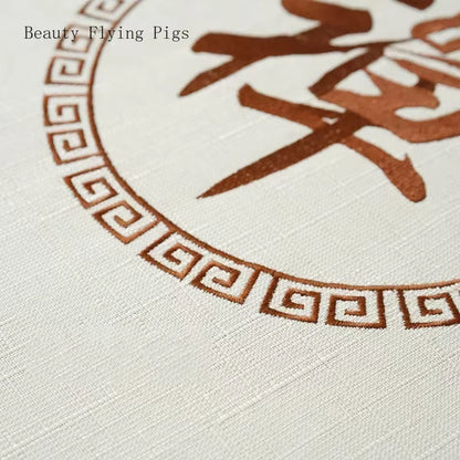 Runde Futon-Meditationsmatte aus Baumwolle & Leinen – besticktes Tatami Yogakissen, Daze Meditation