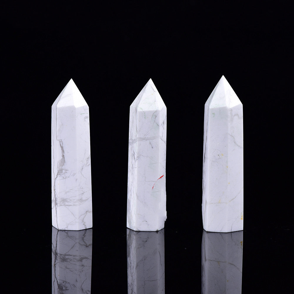 Kristall Energie-Säule – Sechseckige Deko zur spirituellen Reinigung | Naturstein Obelisk 5–6 cm