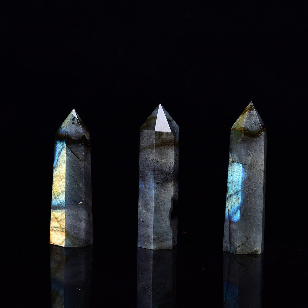 Kristall Energie-Säule – Sechseckige Deko zur spirituellen Reinigung | Naturstein Obelisk 5–6 cm