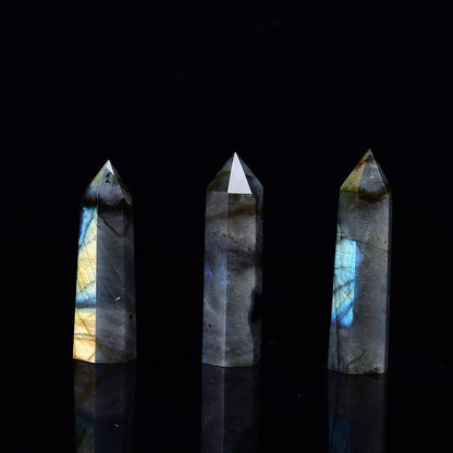 Kristall Energie-Säule – Sechseckige Deko zur spirituellen Reinigung | Naturstein Obelisk 5–6 cm