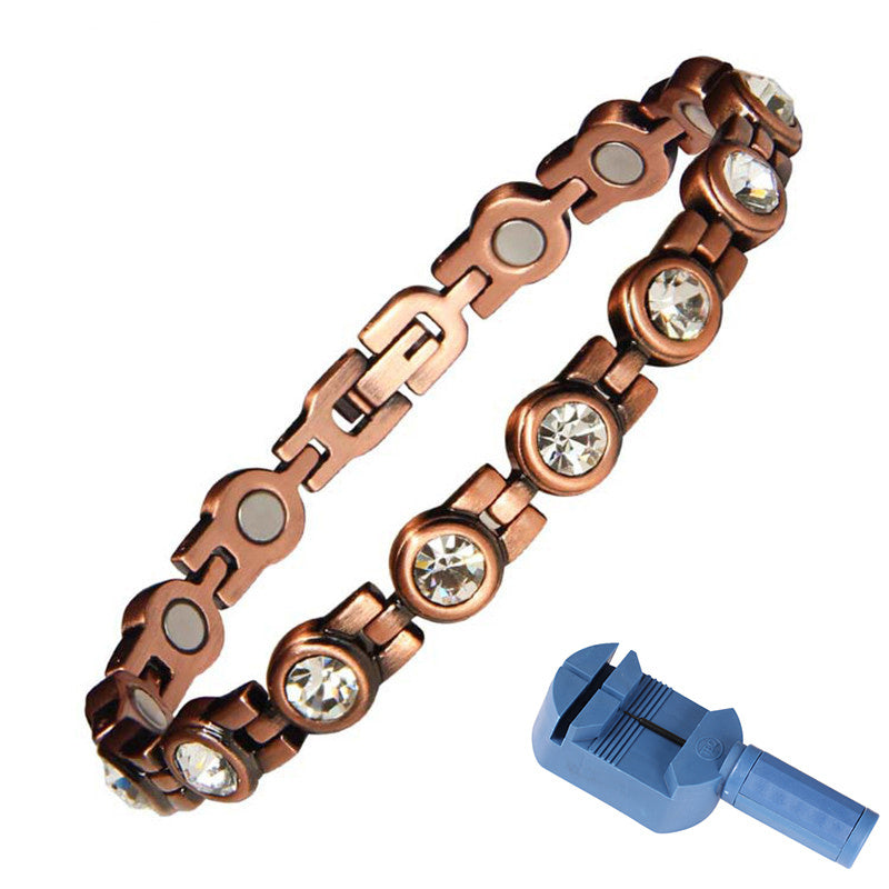 Vintage Damen-Armband aus rotem Kupfer – Energiearmband mit Strahlenschutz &