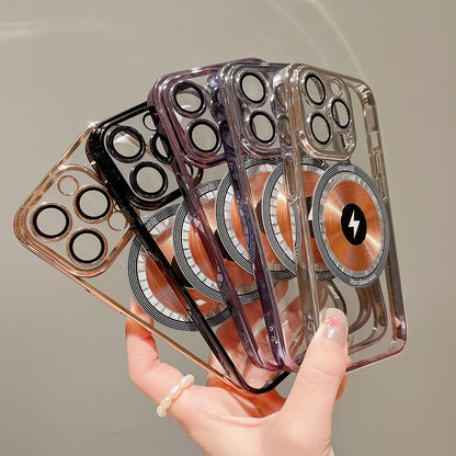Magnetische Handyhülle mit elektroplattiertem Kupferring – Schützendes, elegantes Design