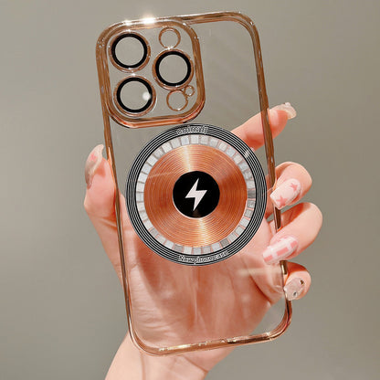 Magnetische Handyhülle mit elektroplattiertem Kupferring – Schützendes, elegantes Design