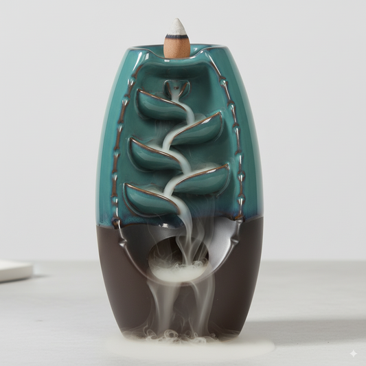 Keramik Backflow Räucherhalter – Wasserfall-Incense-Brenner für Aromatherapie & Wohnkultur