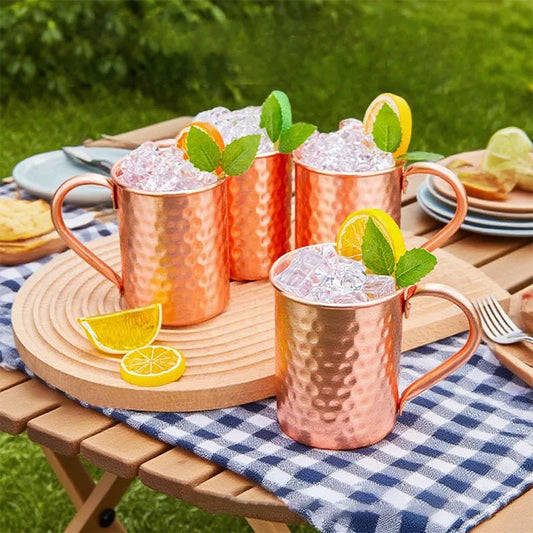 400ml Handgehämmerter Kupfer-Moscow-Mule-Becher | 100 % Reines Kupfer