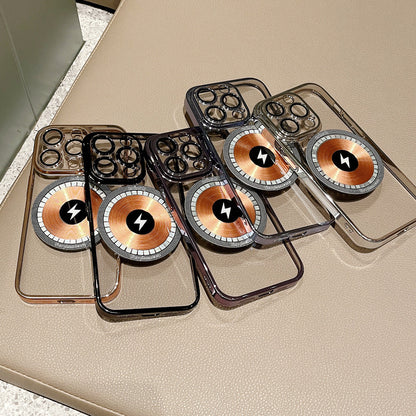 Magnetische Handyhülle mit elektroplattiertem Kupferring – Schützendes, elegantes Design